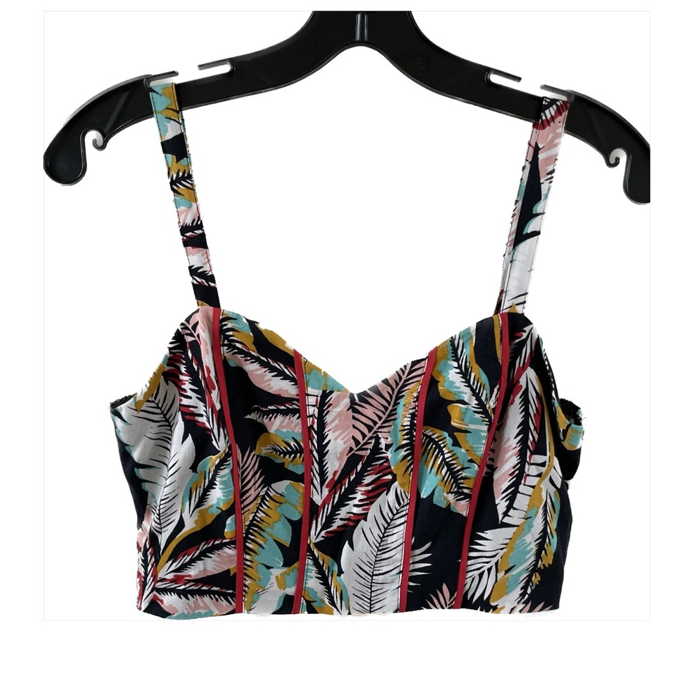 B.O.G Collection Tropical Leaf Print Crop Top.